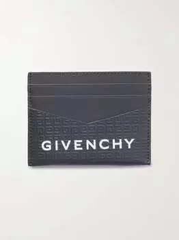 Кожаный картхолдер с тиснением логотипа GIVENCHY, серый