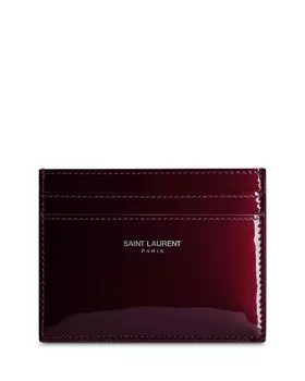 Кожаный картхолдер SAINT LAURENT, красный