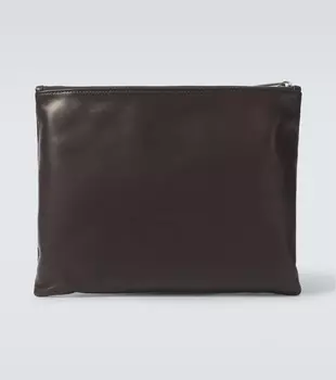 Кожаный клатч Allegra The Row, цвет chocolate ans