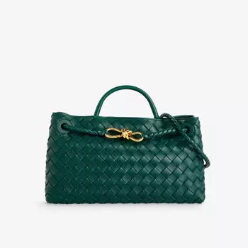 Кожаный клатч Andiamo Bottega Veneta, цвет emgreen-m br-emgre