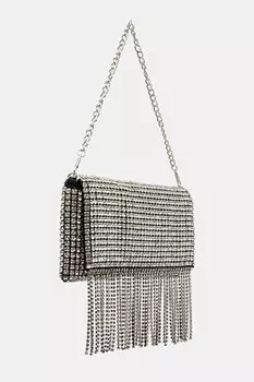 Кожаный клатч Answear.Lab, серебряный