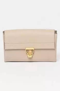 Кожаный клатч Arlettis с ремешком-цепочкой Coccinelle, коричневый