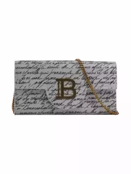 Кожаный клатч B-Buzz Love Letter Balmain, белый