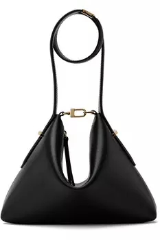 Кожаный клатч-браслет со скошенным краем Toteme, черный