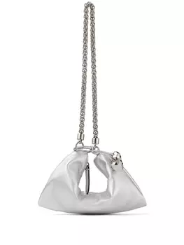 Кожаный клатч Jimmy Choo Callie металлик, серебристый