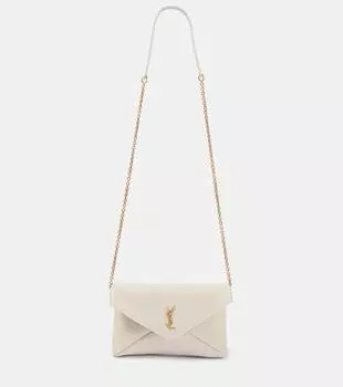 Кожаный клатч Cassandre Saint Laurent, Blanc Vintage