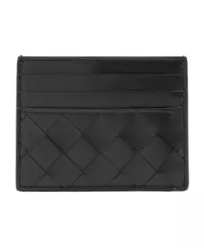 Кожаный клатч держатель для карт S Bottega Veneta, черный