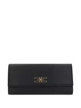 Кожаный клатч Elisabetta Franchi, черный