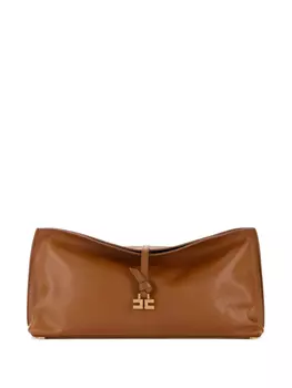 Кожаный клатч Elisabetta Franchi, коричневый