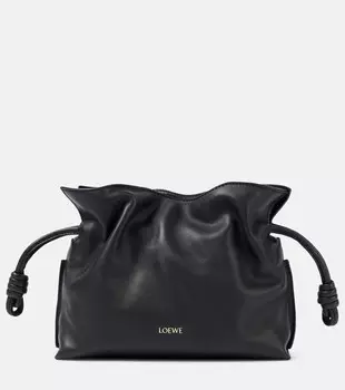 Кожаный клатч flamenco mini mini Loewe, черный