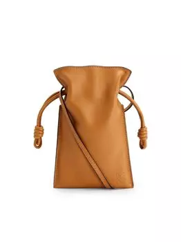 Кожаный клатч Flamenco с карманом на ремешке Loewe