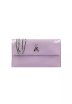 Кожаный клатч Fly Glossy 28 см PATRIZIA PEPE, цвет Mystical Lilac