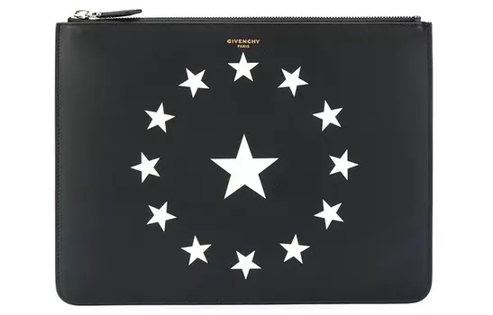 Кожаный клатч GIVENCHY унисекс, черный