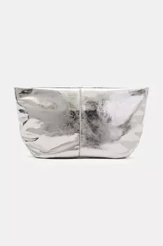 Кожаный клатч HEX Allsaints, серебряный