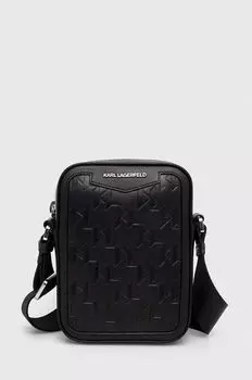 Кожаный клатч Karl Lagerfeld, черный