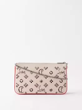 Кожаный клатч loubila с вырезом Christian Louboutin, белый