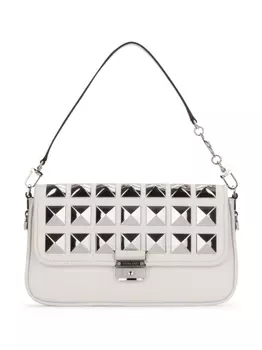 Кожаный клатч Michael Michael Kors с заклепками, белый