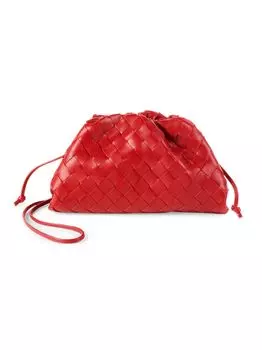 Кожаный клатч Mini The Pouch Bottega Veneta, красный