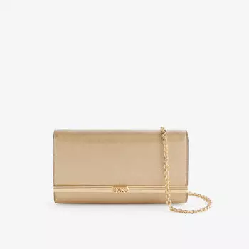 Кожаный клатч Mona с эффектом металлик Michael Michael Kors, желтый