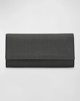 Кожаный клатч Monili с клапаном Brunello Cucinelli, цвет Black