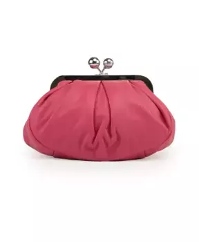 Кожаный клатч на цепочке вишнево розового цвета Max Mara Weekend, красный
