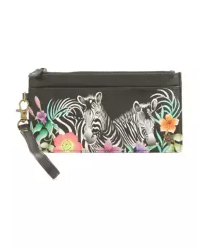 Кожаный клатч-органайзер с ручной росписью Anuschka, цвет Multi