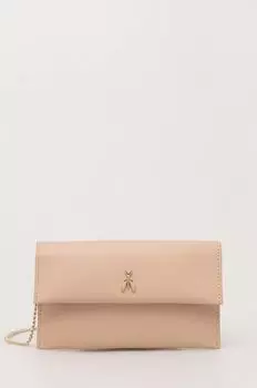 Кожаный клатч Patrizia Pepe, бежевый