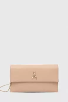 Кожаный клатч Patrizia Pepe, бежевый