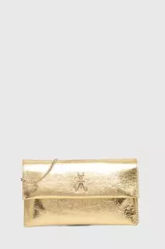 Кожаный клатч Patrizia Pepe, золотой