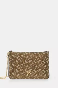 Кожаный клатч Pinko, золотой