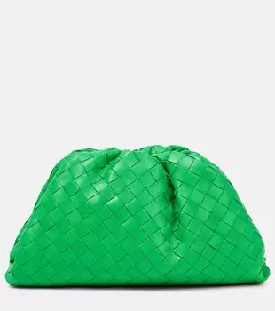 Кожаный клатч Pouch Teen Bottega Veneta, зеленый