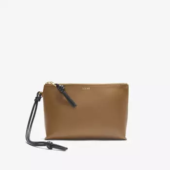 Кожаный клатч с логотипом knot Loewe, черный