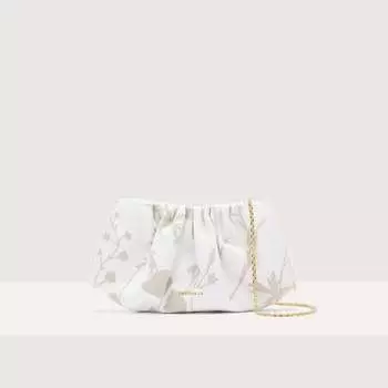 Кожаный клатч с теневым принтом Coccinelle DRAP SHADOW PRINT SMALL, белый