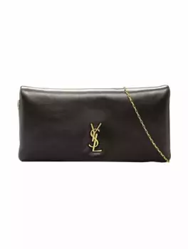 Кожаный клатч Saint Laurent, черный