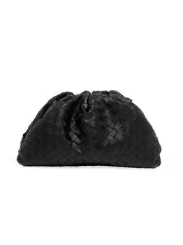 Кожаный клатч The Pouch Bottega Veneta, черный