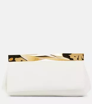 Кожаный клатч Twist Aquazzura, белый