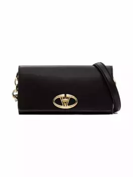 Кожаный клатч V-logo Valentino Garavani, черный