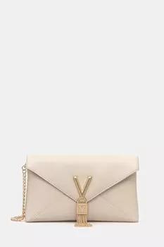 Кожаный клатч Valentino Bags, бежевый