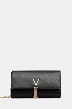 Кожаный клатч Valentino Bags, черный
