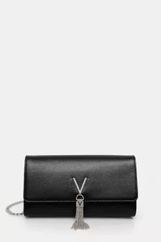Кожаный клатч Valentino Bags, черный