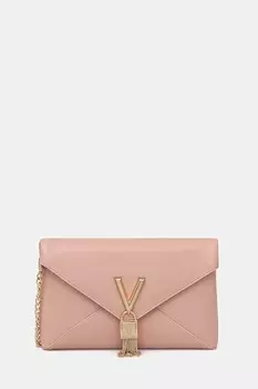 Кожаный клатч Valentino Bags, розовый