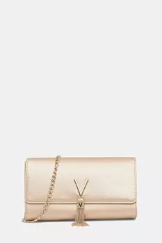 Кожаный клатч Valentino Bags, золотой
