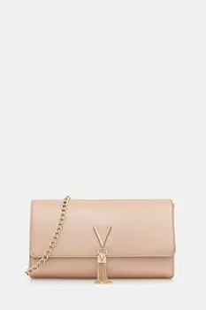 Кожаный клатч Valentino Bags, золотой