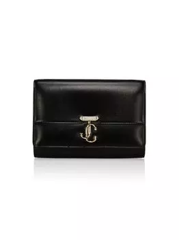 Кожаный клатч Varenne на цепочке Jimmy Choo, черный