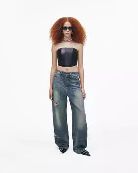 Кожаный корсет без бретелек Marc Jacobs, черный