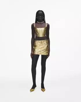 Кожаный корсет Marc Jacobs, золотой
