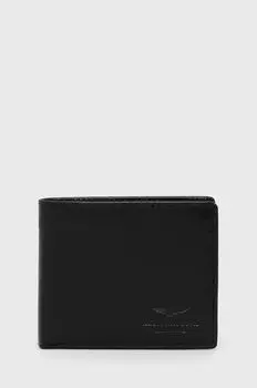 Кожаный кошелек Aeronautica Militare, черный