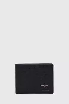 Кожаный кошелек Aeronautica Militare, черный
