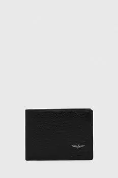 Кожаный кошелек Aeronautica Militare, черный