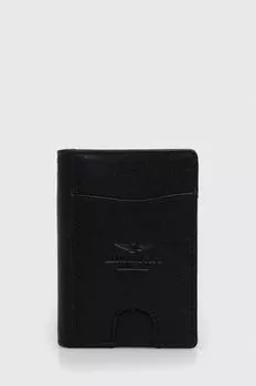 Кожаный кошелек Aeronautica Militare, черный